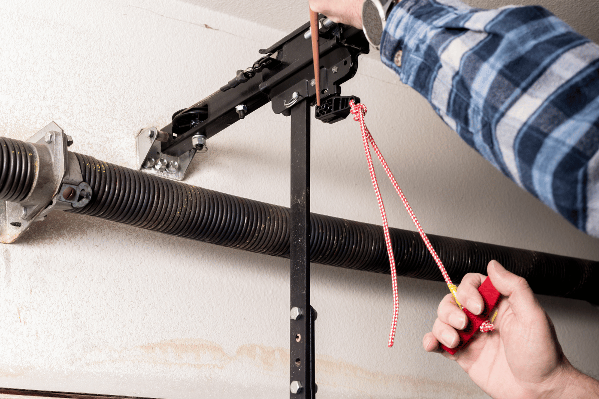 Worn garage door hardware and components